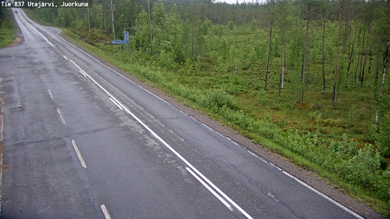 Weather Camera Image Väg 837 Utajärvi, Juorkuna, Utajärvi, Pohjois-Pohjanmaa