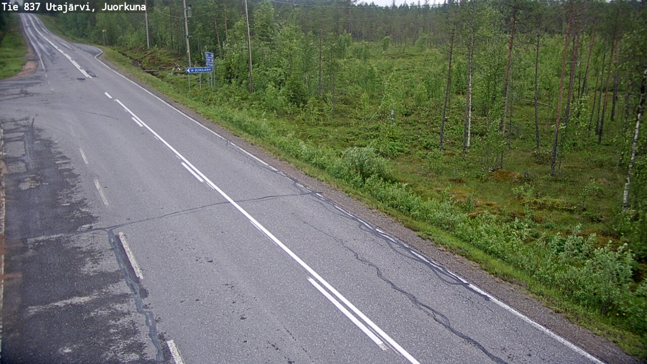 Weather Camera Image Väg 837 Utajärvi, Juorkuna, Utajärvi, Pohjois-Pohjanmaa