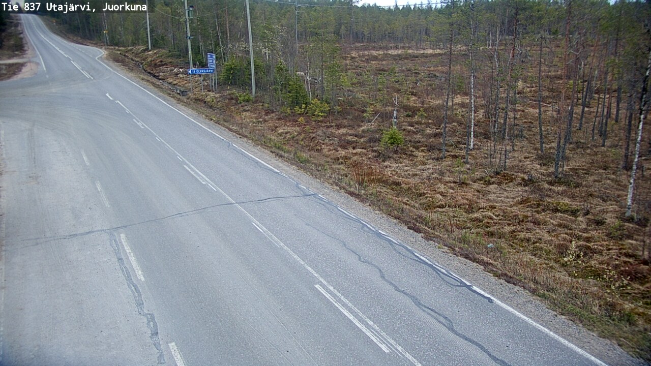 Weather Camera Image Road 837 Utajärvi, Juorkuna, Utajärvi, Pohjois-Pohjanmaa