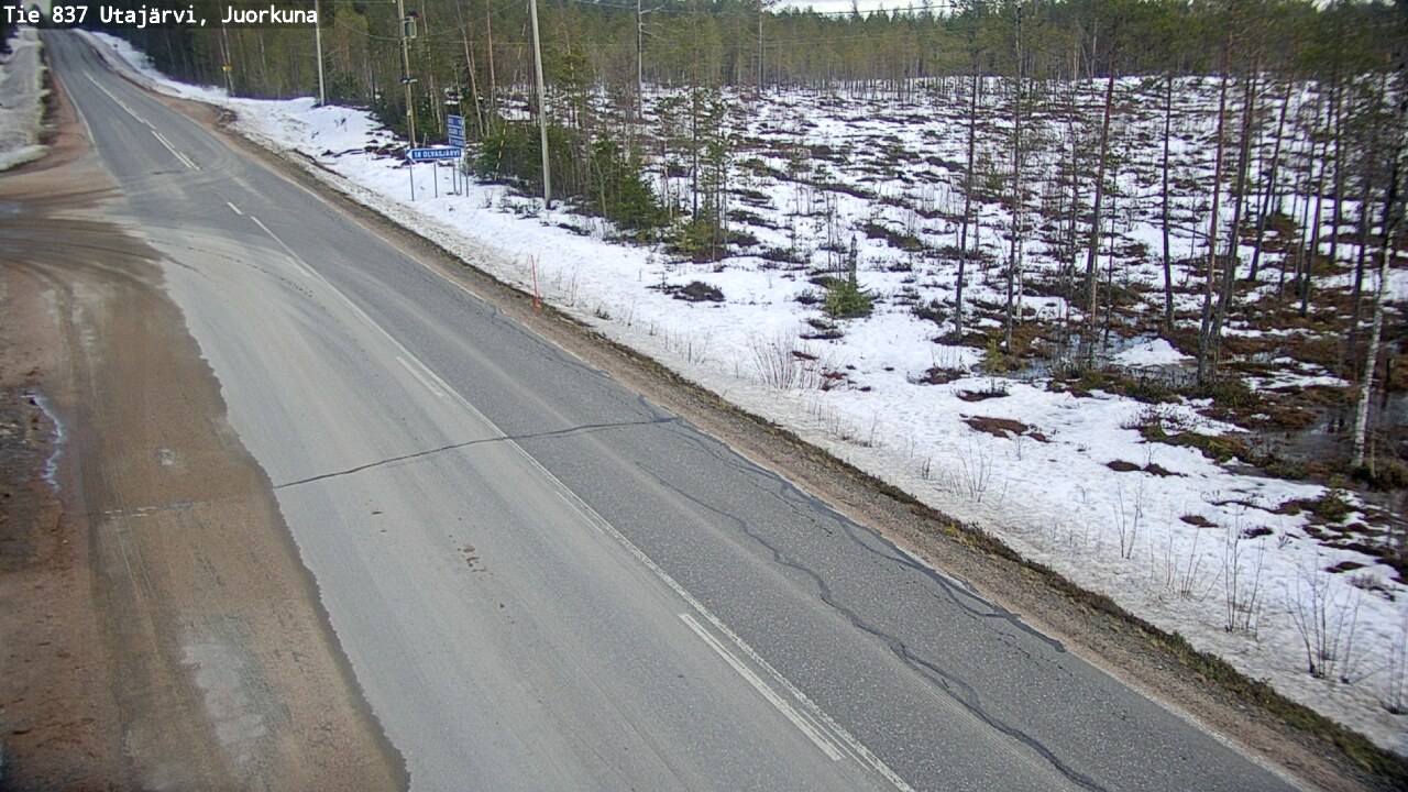 Weather Camera Image Väg 837 Utajärvi, Juorkuna, Utajärvi, Pohjois-Pohjanmaa