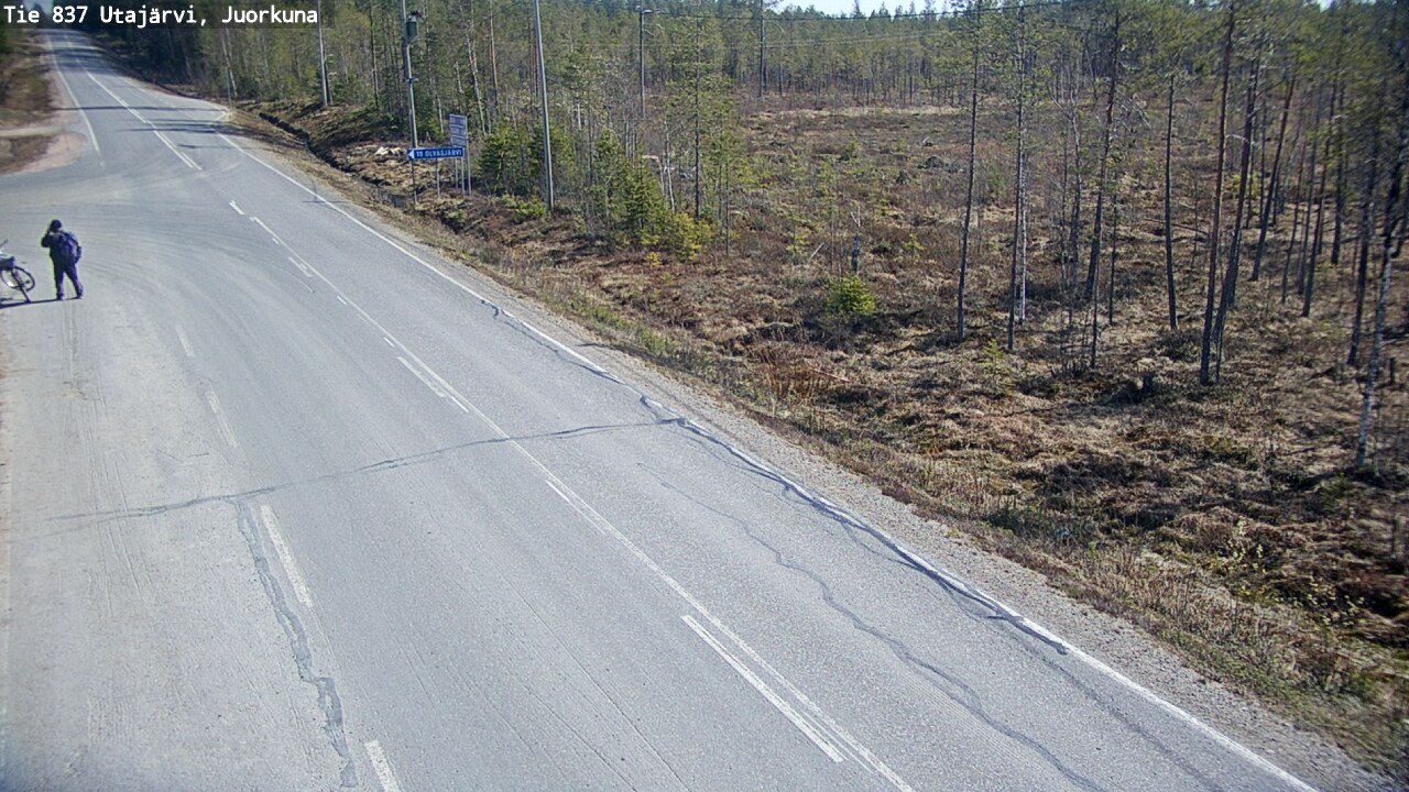 Weather Camera Image Väg 837 Utajärvi, Juorkuna, Utajärvi, Pohjois-Pohjanmaa