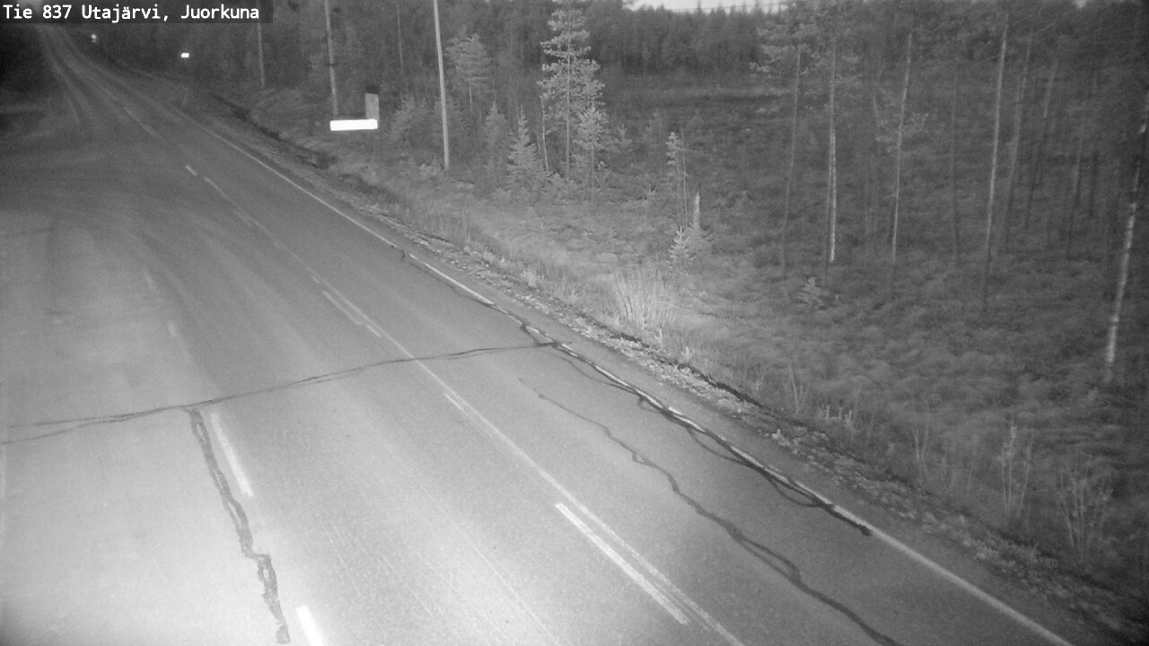 Weather Camera Image Väg 837 Utajärvi, Juorkuna, Utajärvi, Pohjois-Pohjanmaa