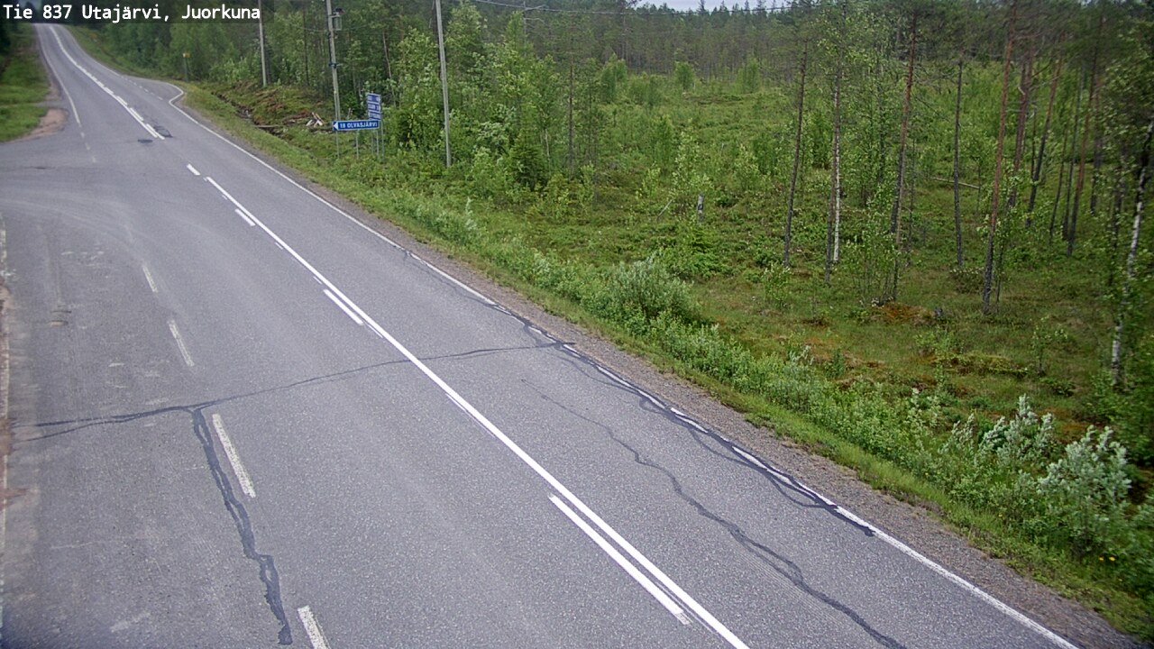 Weather Camera Image Väg 837 Utajärvi, Juorkuna, Utajärvi, Pohjois-Pohjanmaa