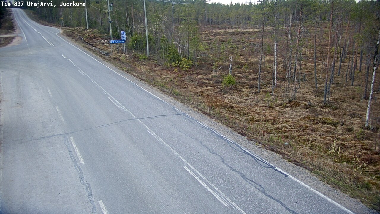 Weather Camera Image Road 837 Utajärvi, Juorkuna, Utajärvi, Pohjois-Pohjanmaa