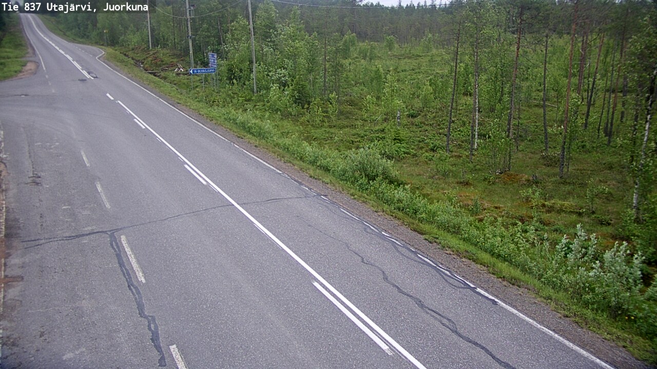 Weather Camera Image Väg 837 Utajärvi, Juorkuna, Utajärvi, Pohjois-Pohjanmaa