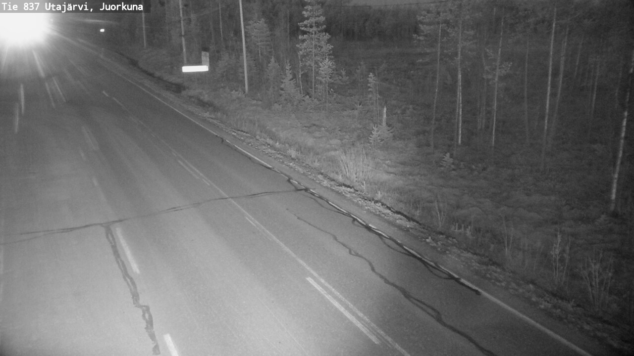 Weather Camera Image Väg 837 Utajärvi, Juorkuna, Utajärvi, Pohjois-Pohjanmaa