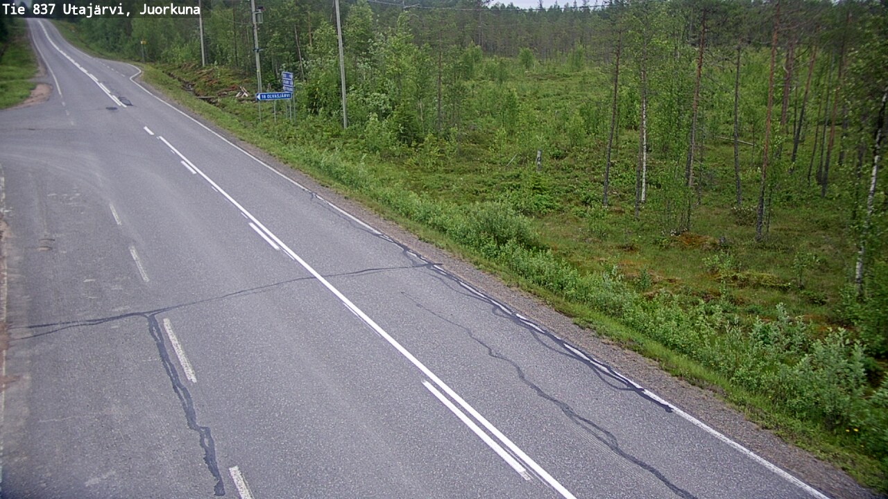 Weather Camera Image Väg 837 Utajärvi, Juorkuna, Utajärvi, Pohjois-Pohjanmaa