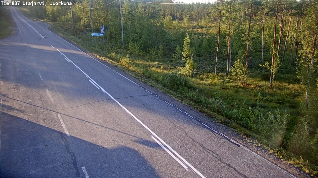 Weather Camera Image Road 837 Utajärvi, Juorkuna, Utajärvi, Pohjois-Pohjanmaa