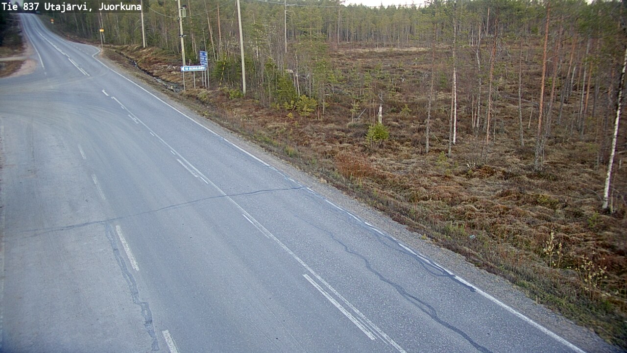 Weather Camera Image Väg 837 Utajärvi, Juorkuna, Utajärvi, Pohjois-Pohjanmaa