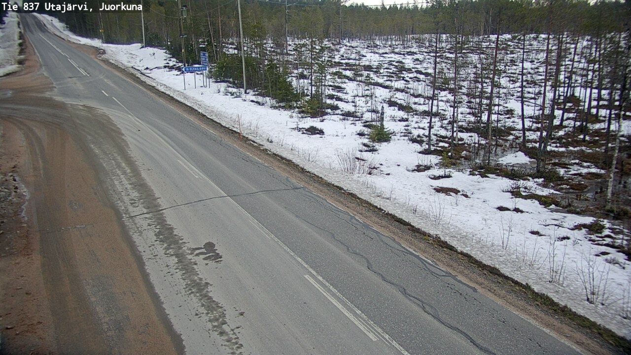 Weather Camera Image Väg 837 Utajärvi, Juorkuna, Utajärvi, Pohjois-Pohjanmaa