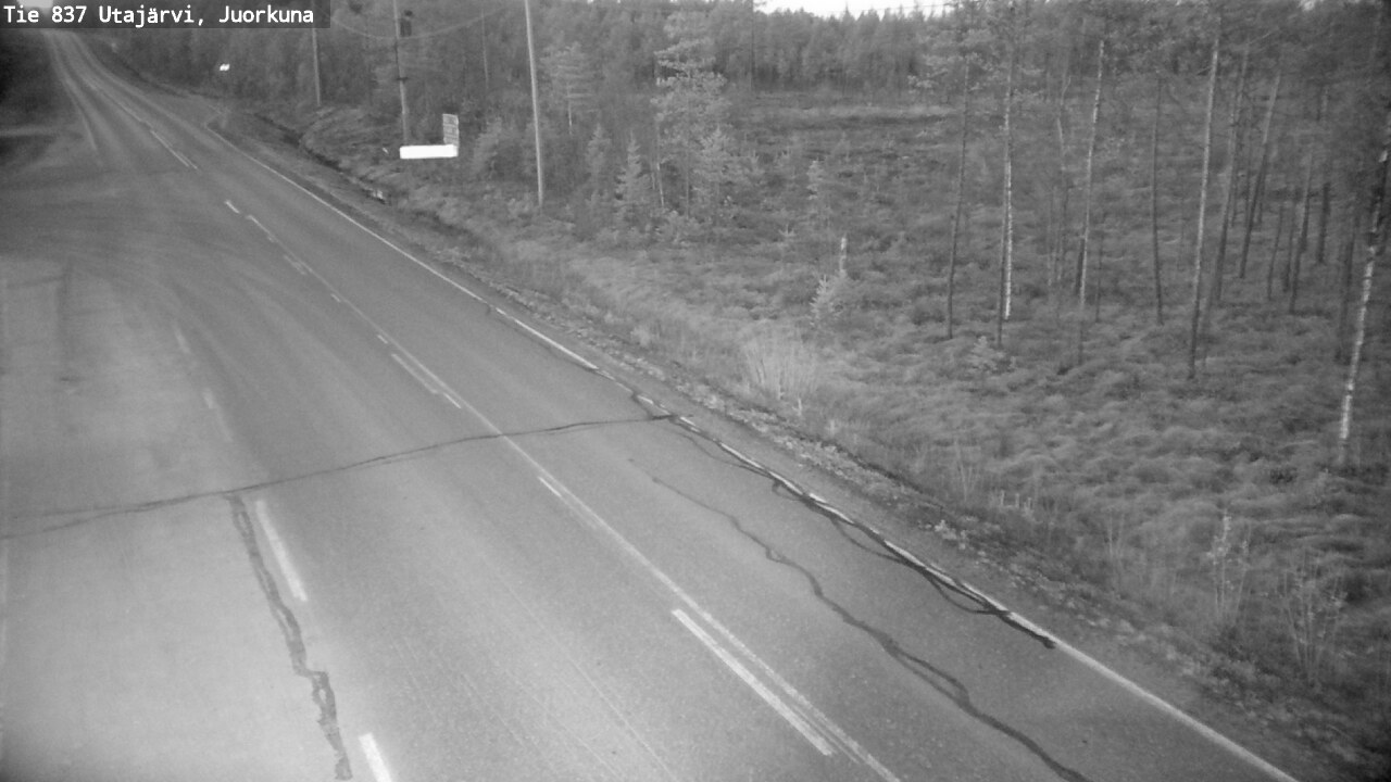 Weather Camera Image Väg 837 Utajärvi, Juorkuna, Utajärvi, Pohjois-Pohjanmaa