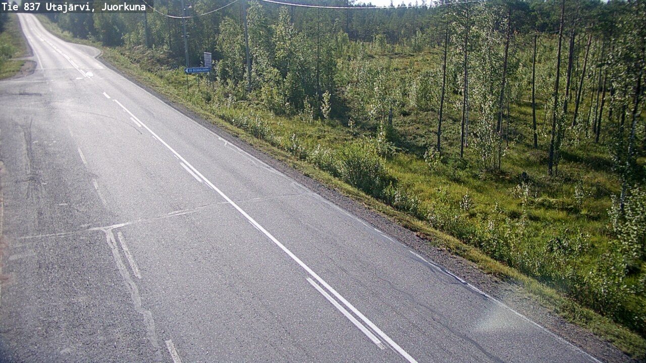 Weather Camera Image Väg 837 Utajärvi, Juorkuna, Utajärvi, Pohjois-Pohjanmaa