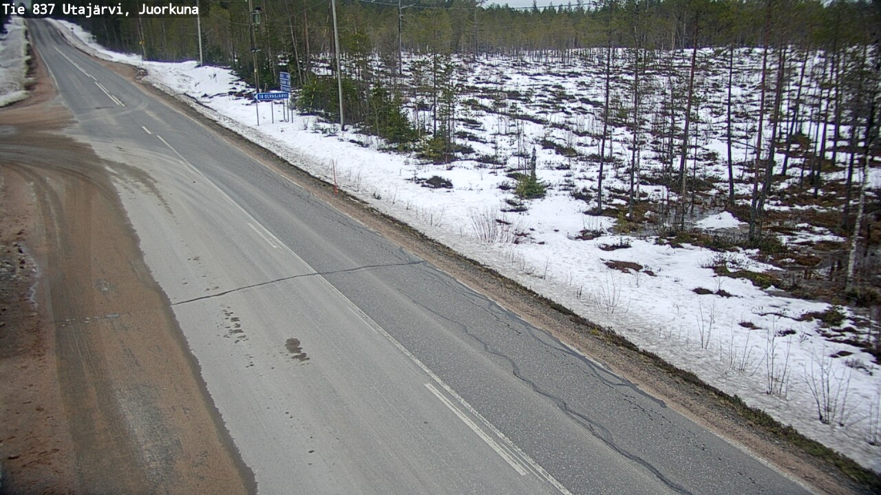 Weather Camera Image Väg 837 Utajärvi, Juorkuna, Utajärvi, Pohjois-Pohjanmaa