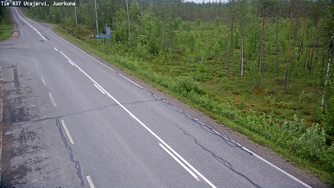 Weather Camera Image Väg 837 Utajärvi, Juorkuna, Utajärvi, Pohjois-Pohjanmaa