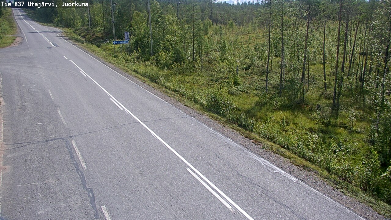 Weather Camera Image Väg 837 Utajärvi, Juorkuna, Utajärvi, Pohjois-Pohjanmaa