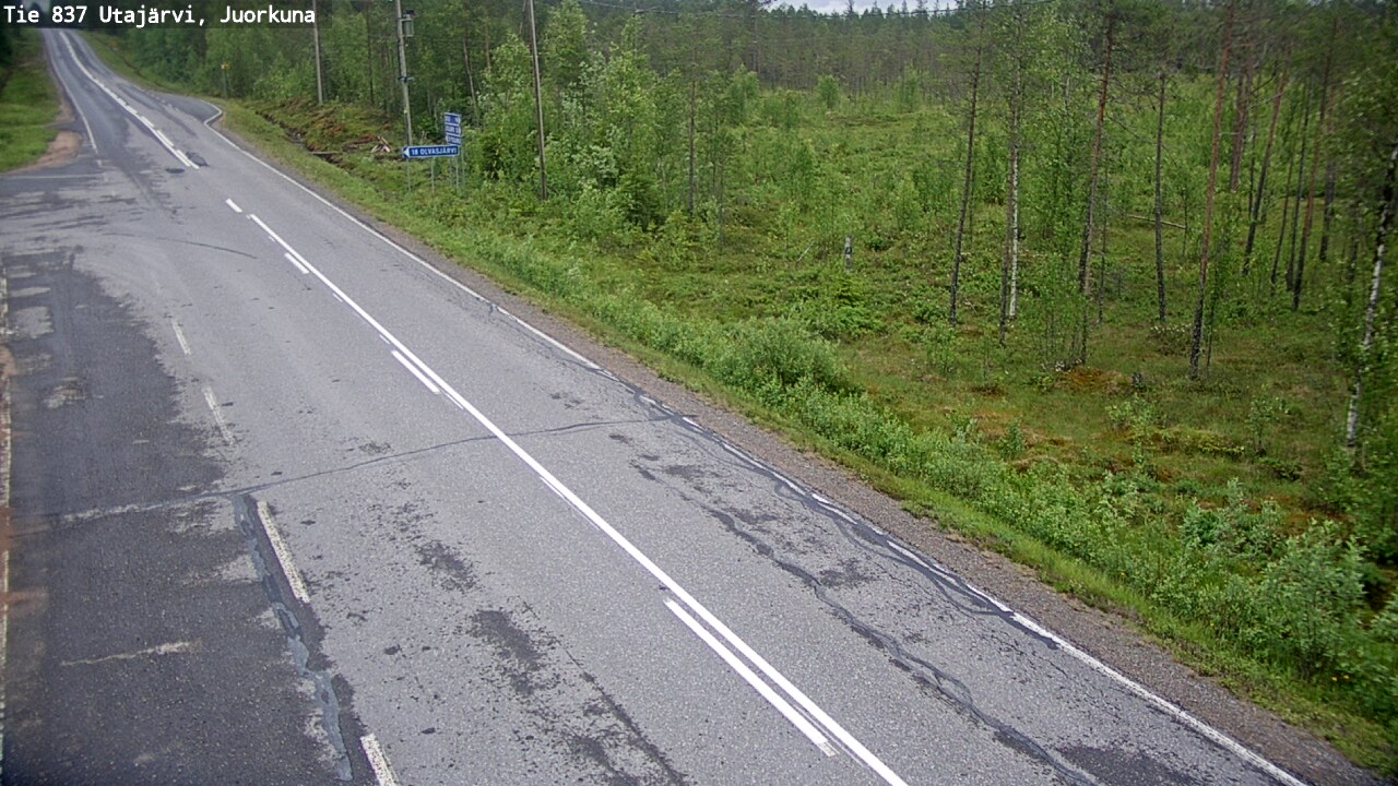 Weather Camera Image Väg 837 Utajärvi, Juorkuna, Utajärvi, Pohjois-Pohjanmaa