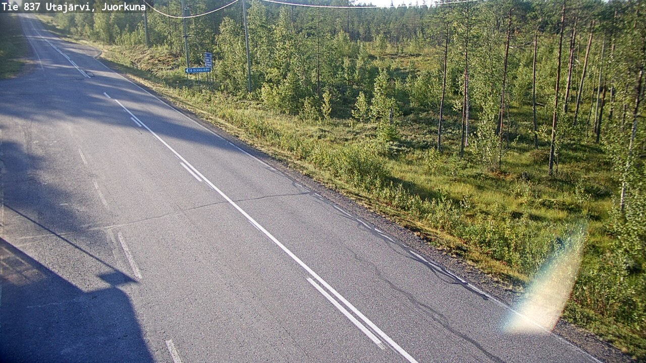 Weather Camera Image Road 837 Utajärvi, Juorkuna, Utajärvi, Pohjois-Pohjanmaa
