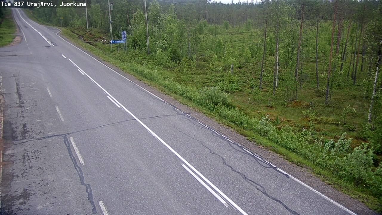 Weather Camera Image Väg 837 Utajärvi, Juorkuna, Utajärvi, Pohjois-Pohjanmaa