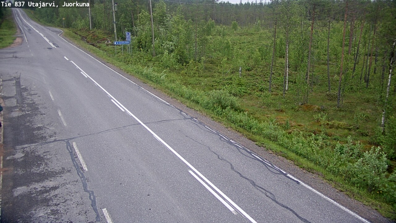 Weather Camera Image Väg 837 Utajärvi, Juorkuna, Utajärvi, Pohjois-Pohjanmaa