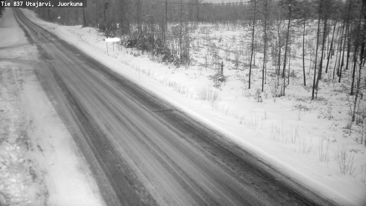 Weather Camera Image Väg 837 Utajärvi, Juorkuna, Utajärvi, Pohjois-Pohjanmaa