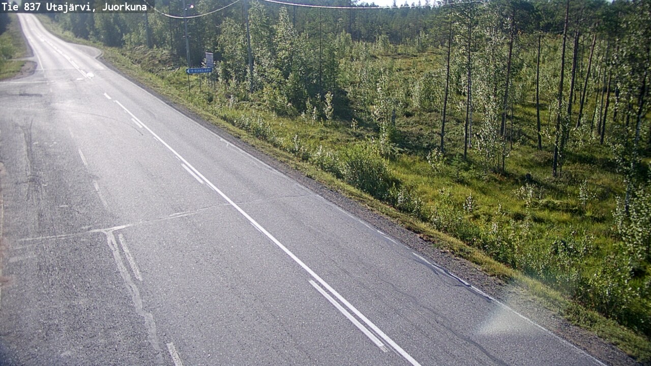 Weather Camera Image Väg 837 Utajärvi, Juorkuna, Utajärvi, Pohjois-Pohjanmaa