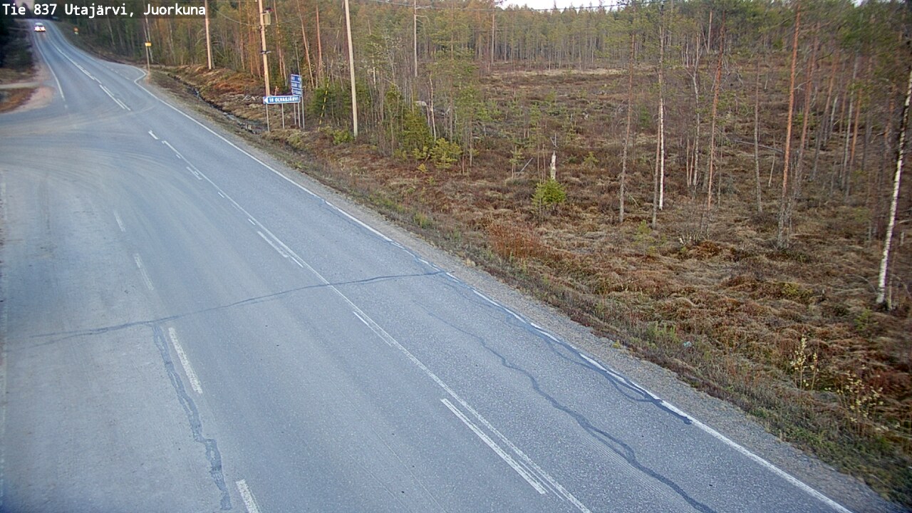 Weather Camera Image Väg 837 Utajärvi, Juorkuna, Utajärvi, Pohjois-Pohjanmaa