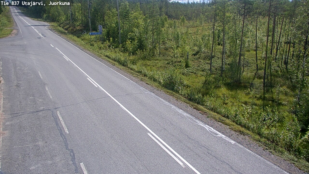 Weather Camera Image Väg 837 Utajärvi, Juorkuna, Utajärvi, Pohjois-Pohjanmaa