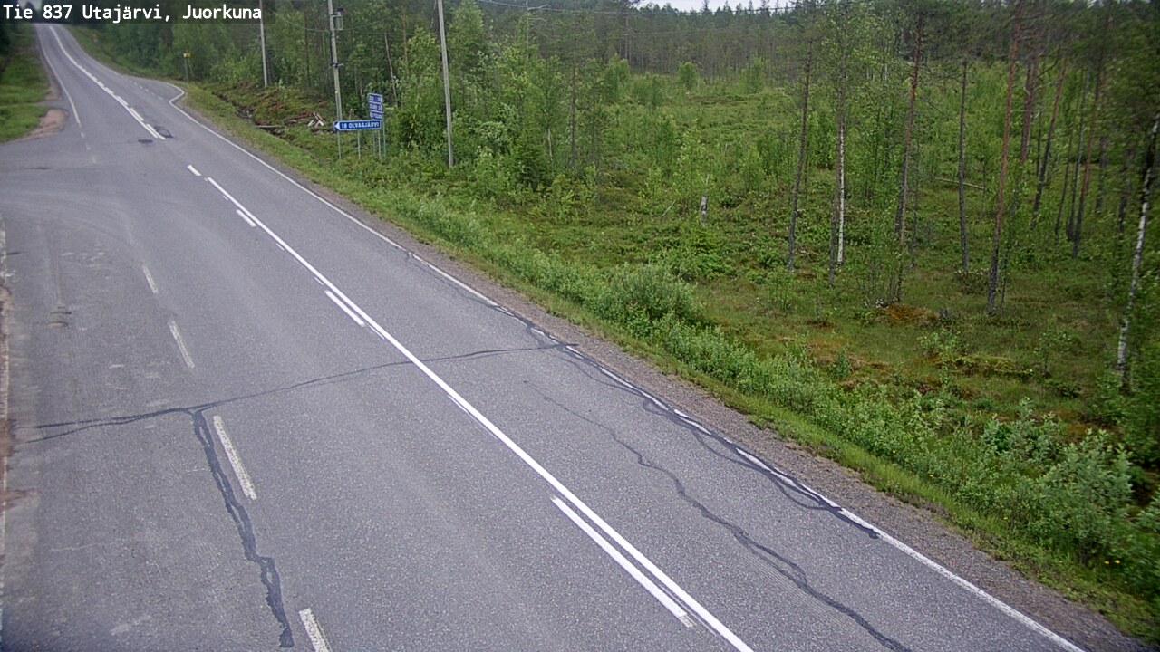 Weather Camera Image Väg 837 Utajärvi, Juorkuna, Utajärvi, Pohjois-Pohjanmaa