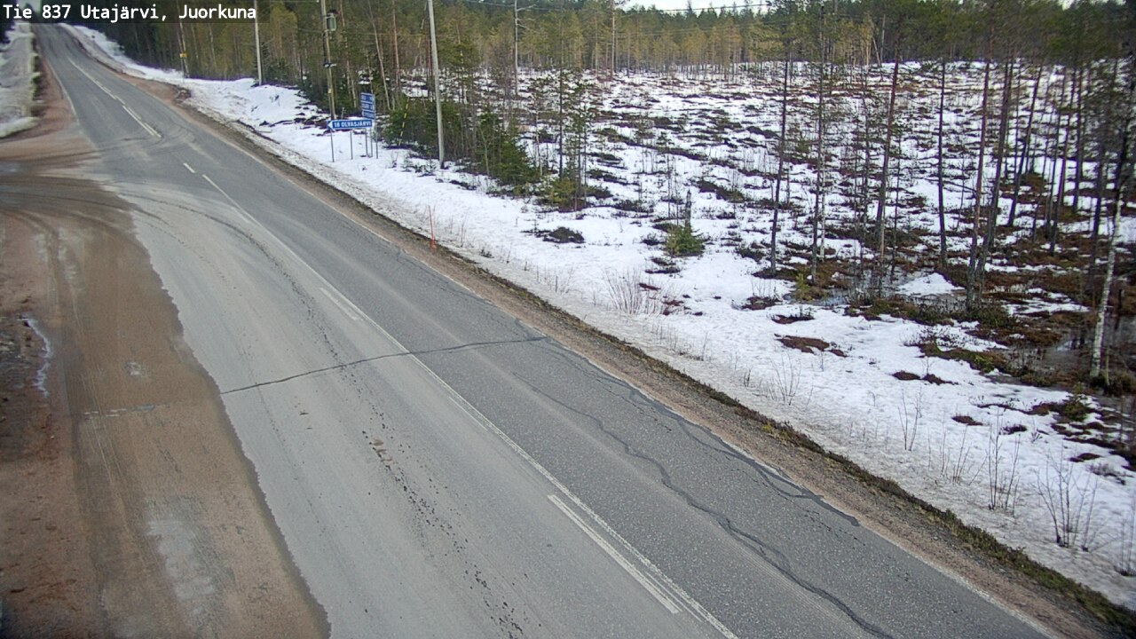 Weather Camera Image Väg 837 Utajärvi, Juorkuna, Utajärvi, Pohjois-Pohjanmaa