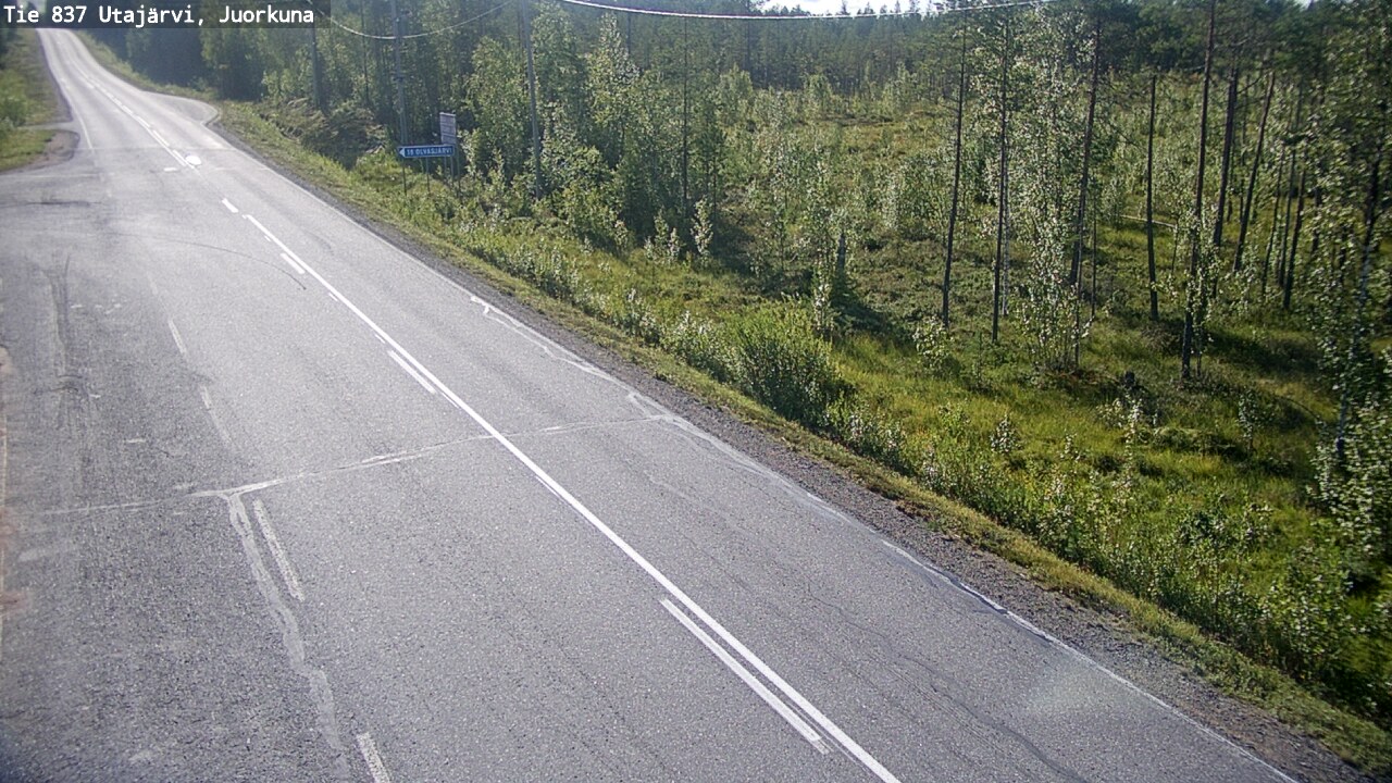 Weather Camera Image Väg 837 Utajärvi, Juorkuna, Utajärvi, Pohjois-Pohjanmaa