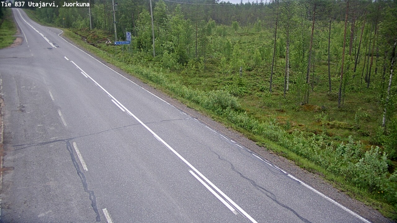 Weather Camera Image Väg 837 Utajärvi, Juorkuna, Utajärvi, Pohjois-Pohjanmaa