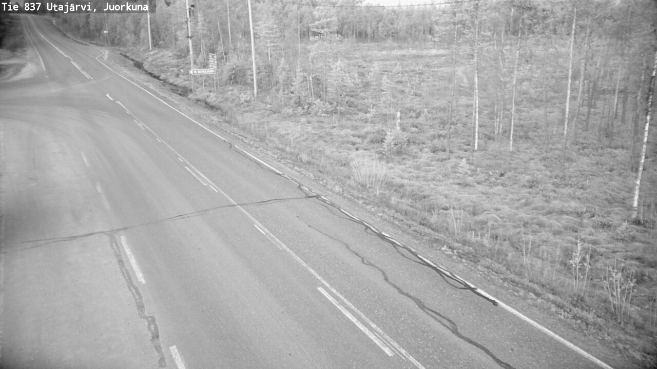 Weather Camera Image Väg 837 Utajärvi, Juorkuna, Utajärvi, Pohjois-Pohjanmaa