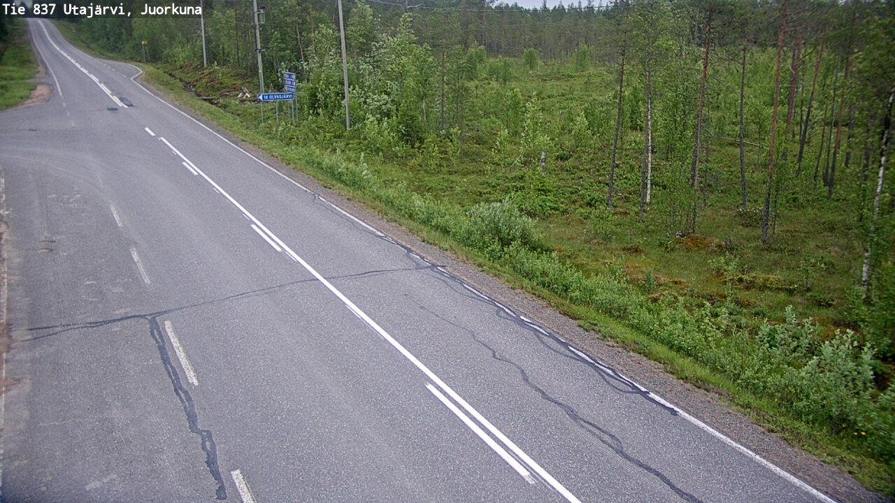 Weather Camera Image Väg 837 Utajärvi, Juorkuna, Utajärvi, Pohjois-Pohjanmaa
