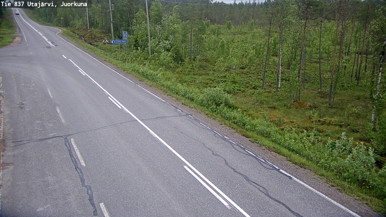 Weather Camera Image Väg 837 Utajärvi, Juorkuna, Utajärvi, Pohjois-Pohjanmaa