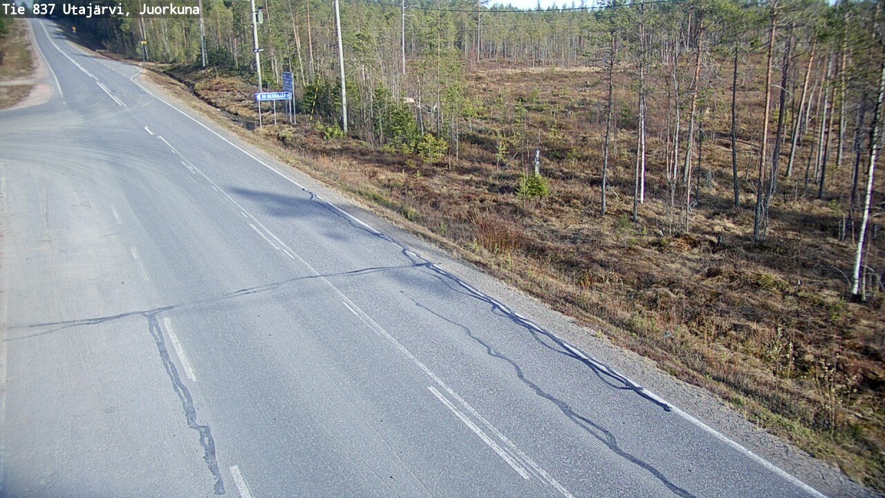 Weather Camera Image Väg 837 Utajärvi, Juorkuna, Utajärvi, Pohjois-Pohjanmaa