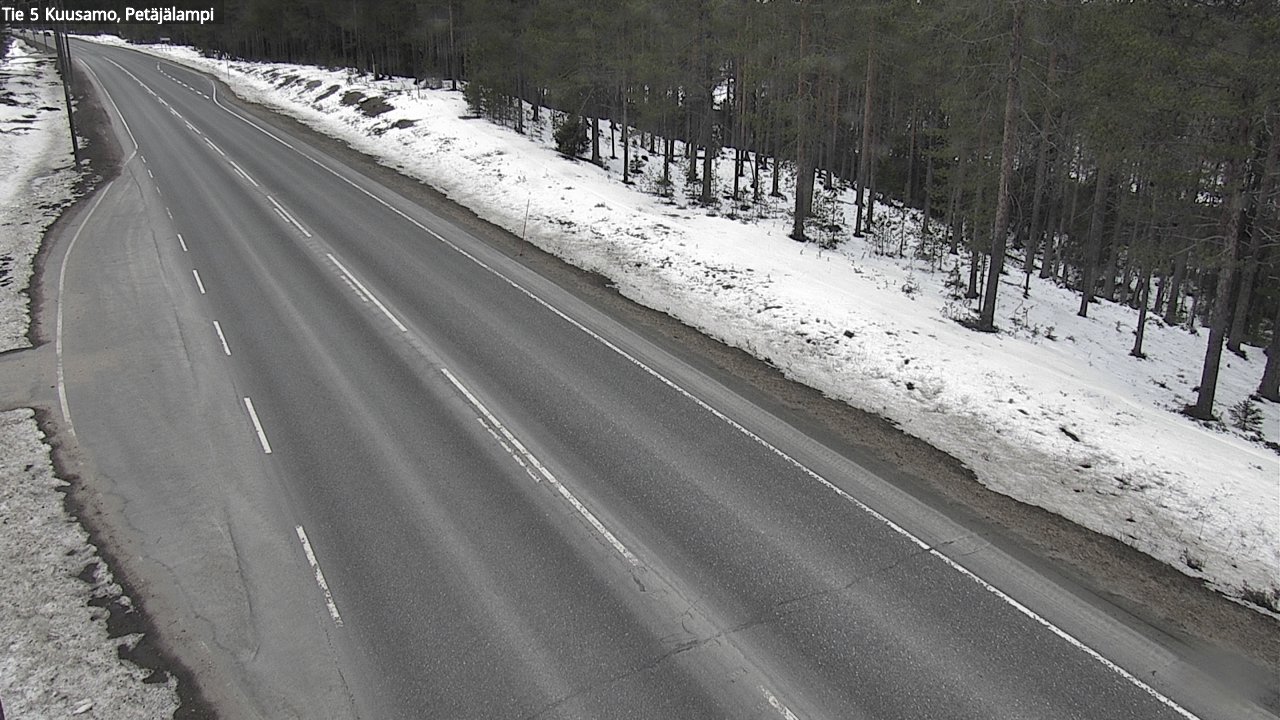 Weather Camera Image Väg 5 Kuusamo, Petäjälampi, Kuusamo, Pohjois-Pohjanmaa