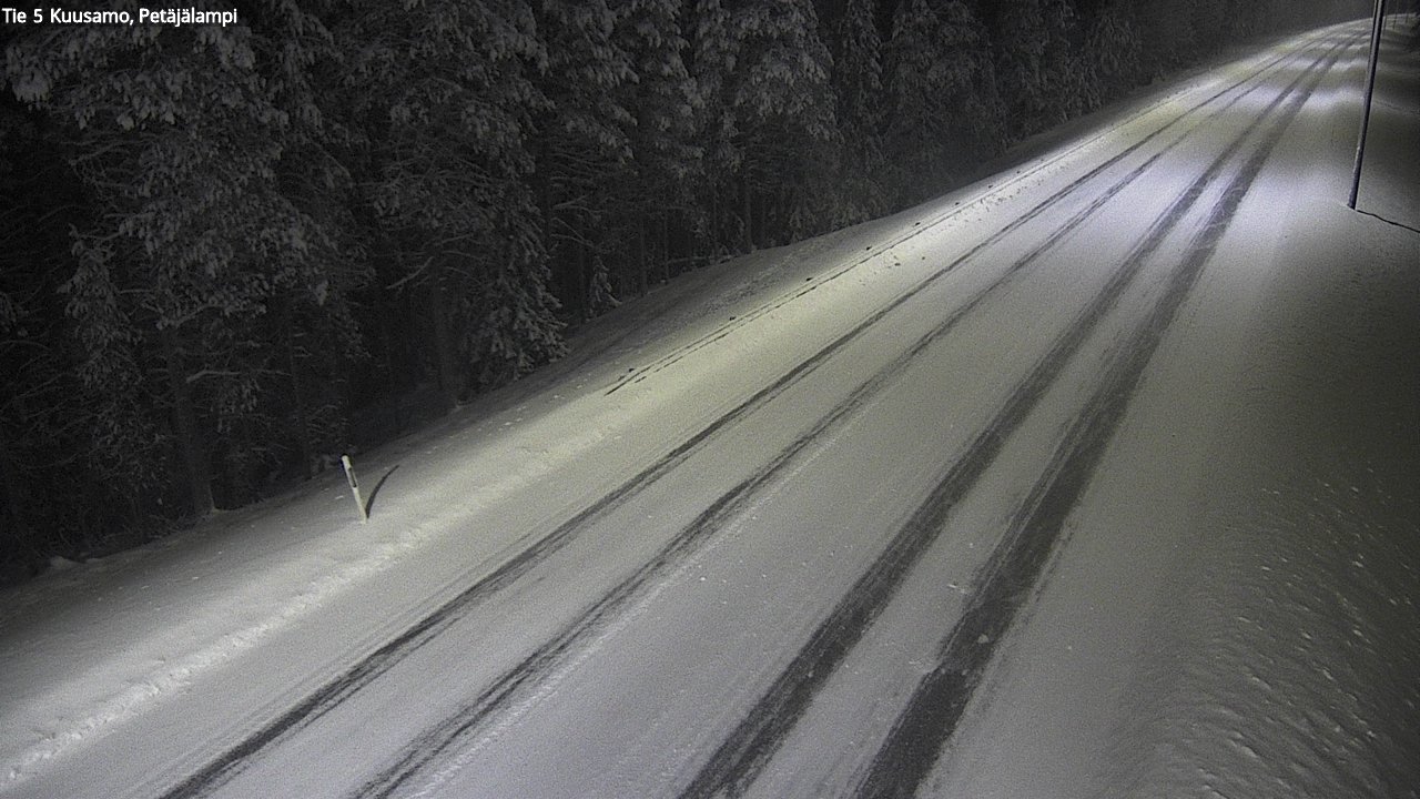Weather Camera Image Väg 5 Kuusamo, Petäjälampi, Kuusamo, Pohjois-Pohjanmaa