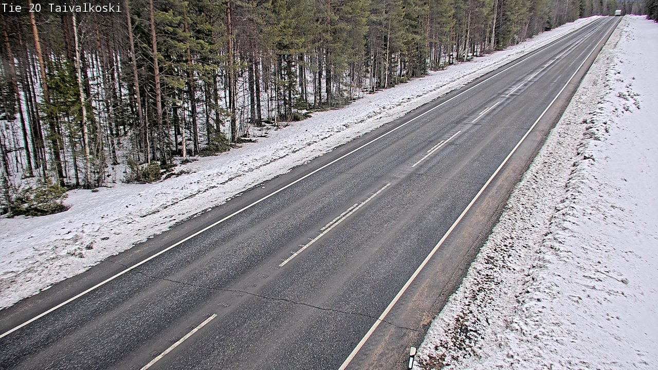 Weather Camera Image Väg 20 Taivalkoski, Taivalkoski, Pohjois-Pohjanmaa