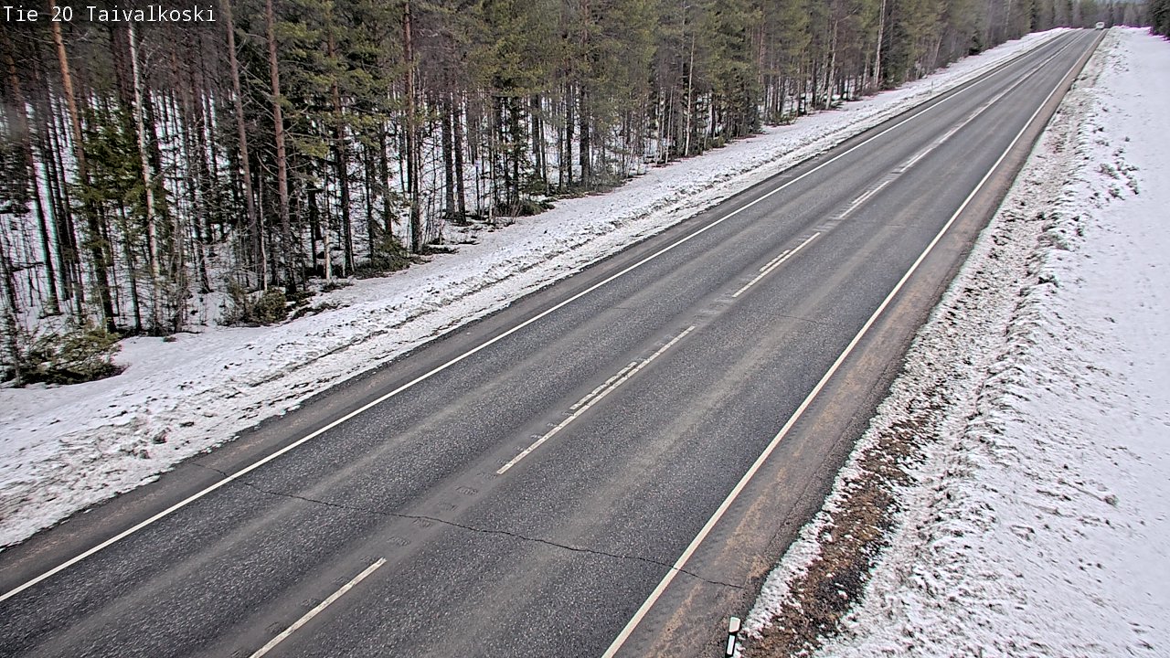 Weather Camera Image Väg 20 Taivalkoski, Taivalkoski, Pohjois-Pohjanmaa