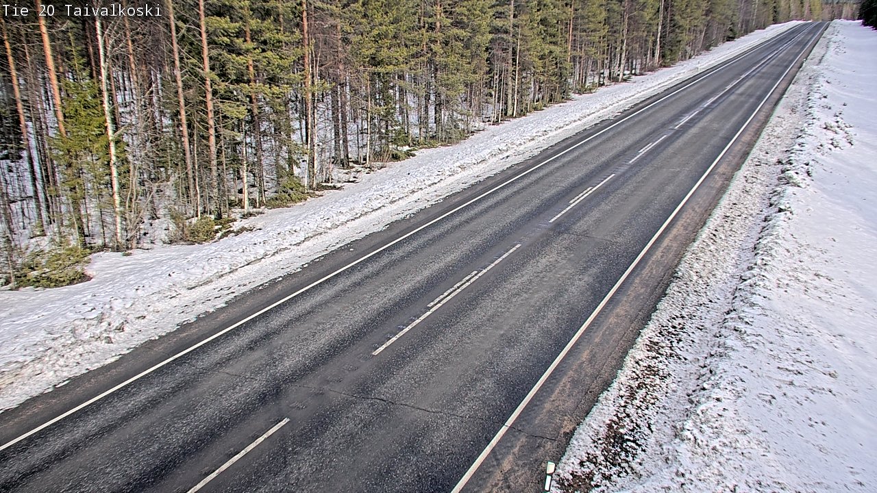 Weather Camera Image Väg 20 Taivalkoski, Taivalkoski, Pohjois-Pohjanmaa