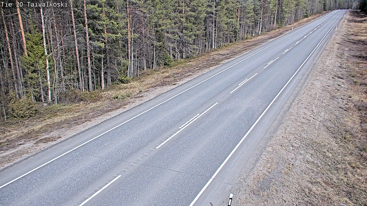 Weather Camera Image Väg 20 Taivalkoski, Taivalkoski, Pohjois-Pohjanmaa