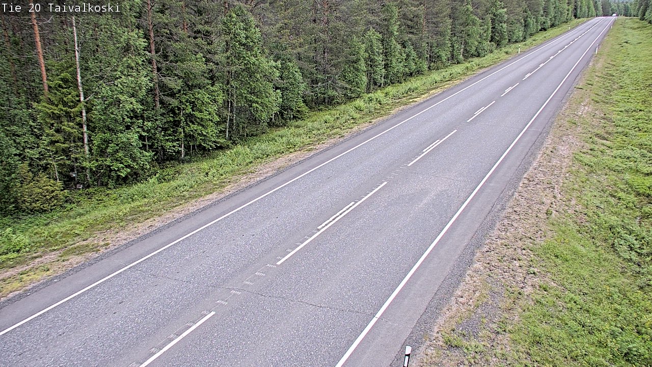 Weather Camera Image Väg 20 Taivalkoski, Taivalkoski, Pohjois-Pohjanmaa