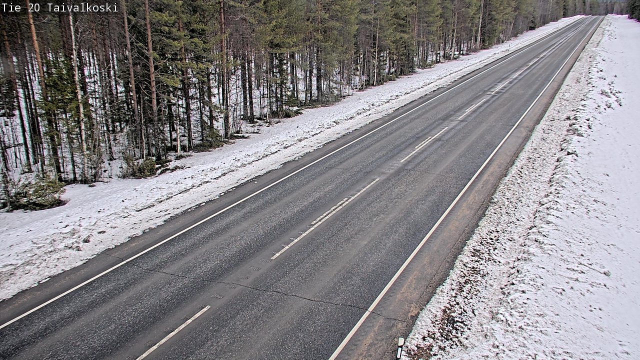 Weather Camera Image Väg 20 Taivalkoski, Taivalkoski, Pohjois-Pohjanmaa