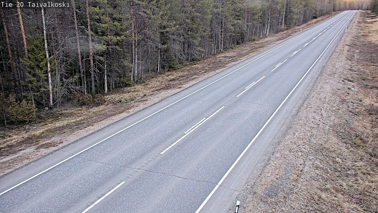 Weather Camera Image Väg 20 Taivalkoski, Taivalkoski, Pohjois-Pohjanmaa