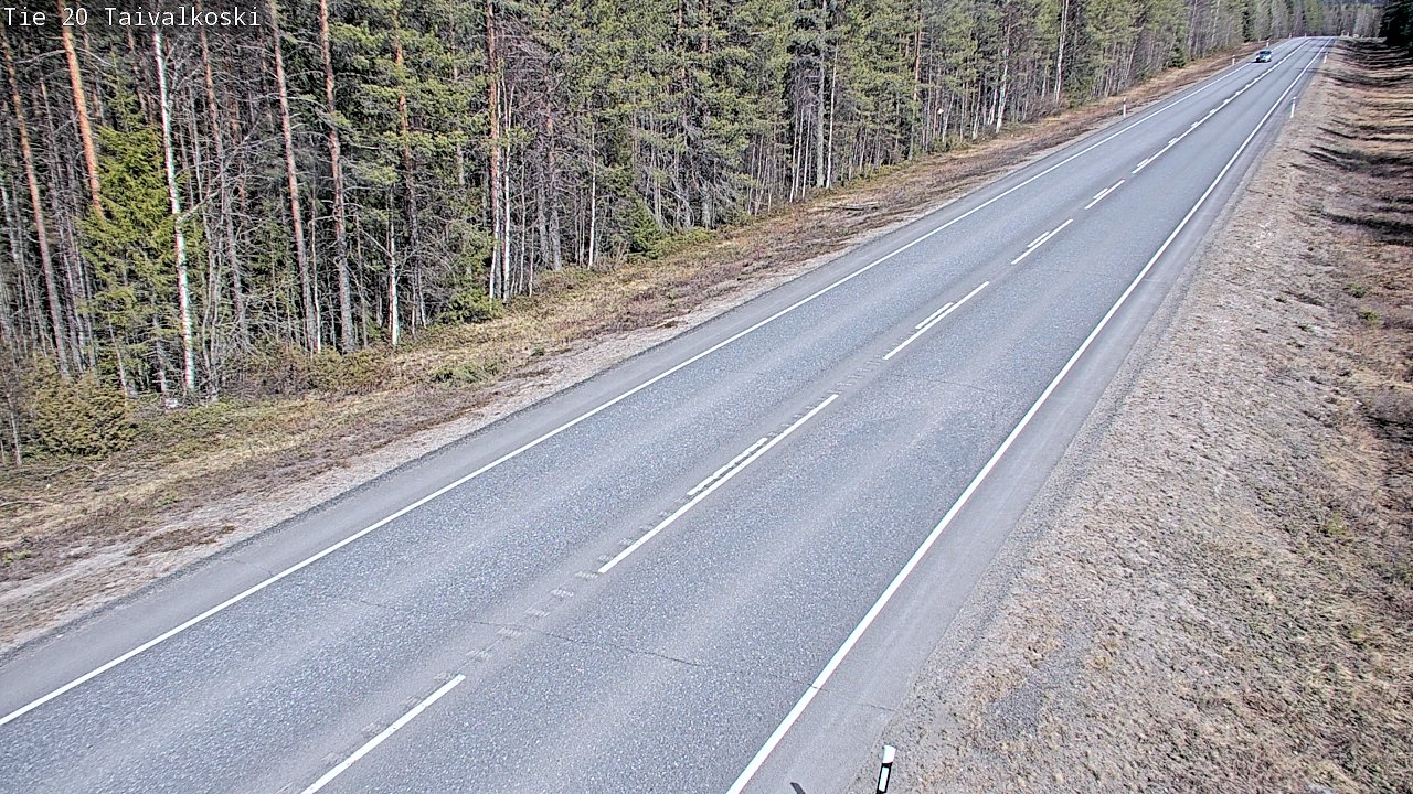 Weather Camera Image Väg 20 Taivalkoski, Taivalkoski, Pohjois-Pohjanmaa