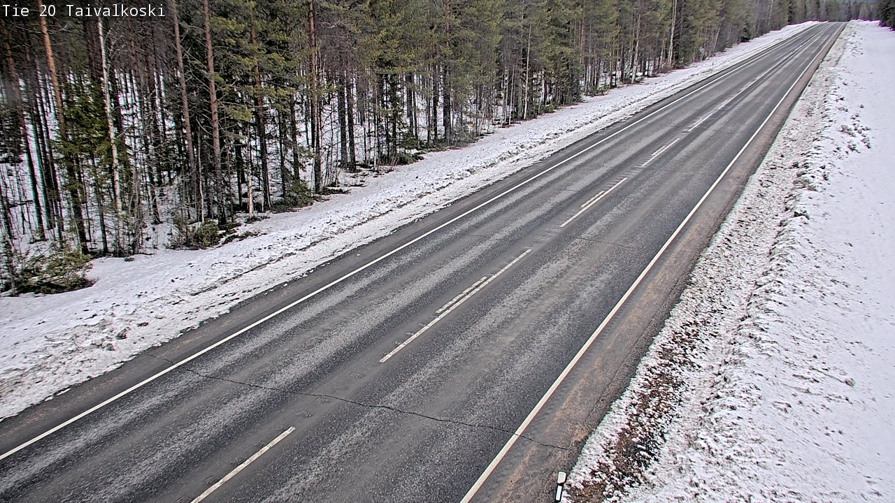 Weather Camera Image Väg 20 Taivalkoski, Taivalkoski, Pohjois-Pohjanmaa