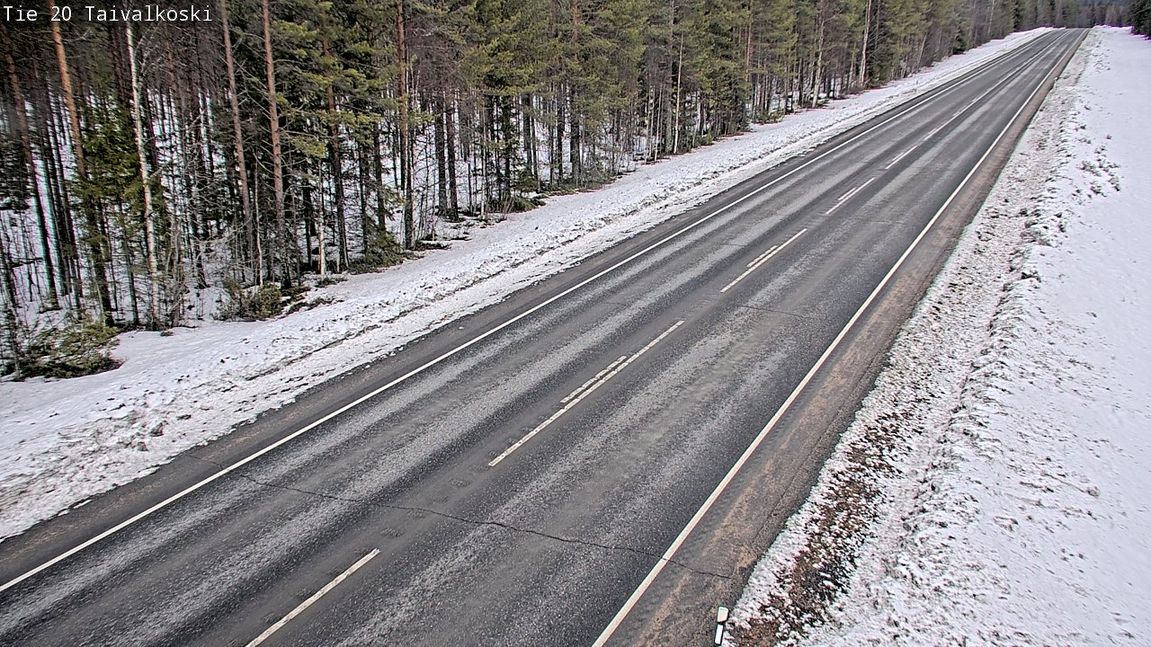 Weather Camera Image Väg 20 Taivalkoski, Taivalkoski, Pohjois-Pohjanmaa