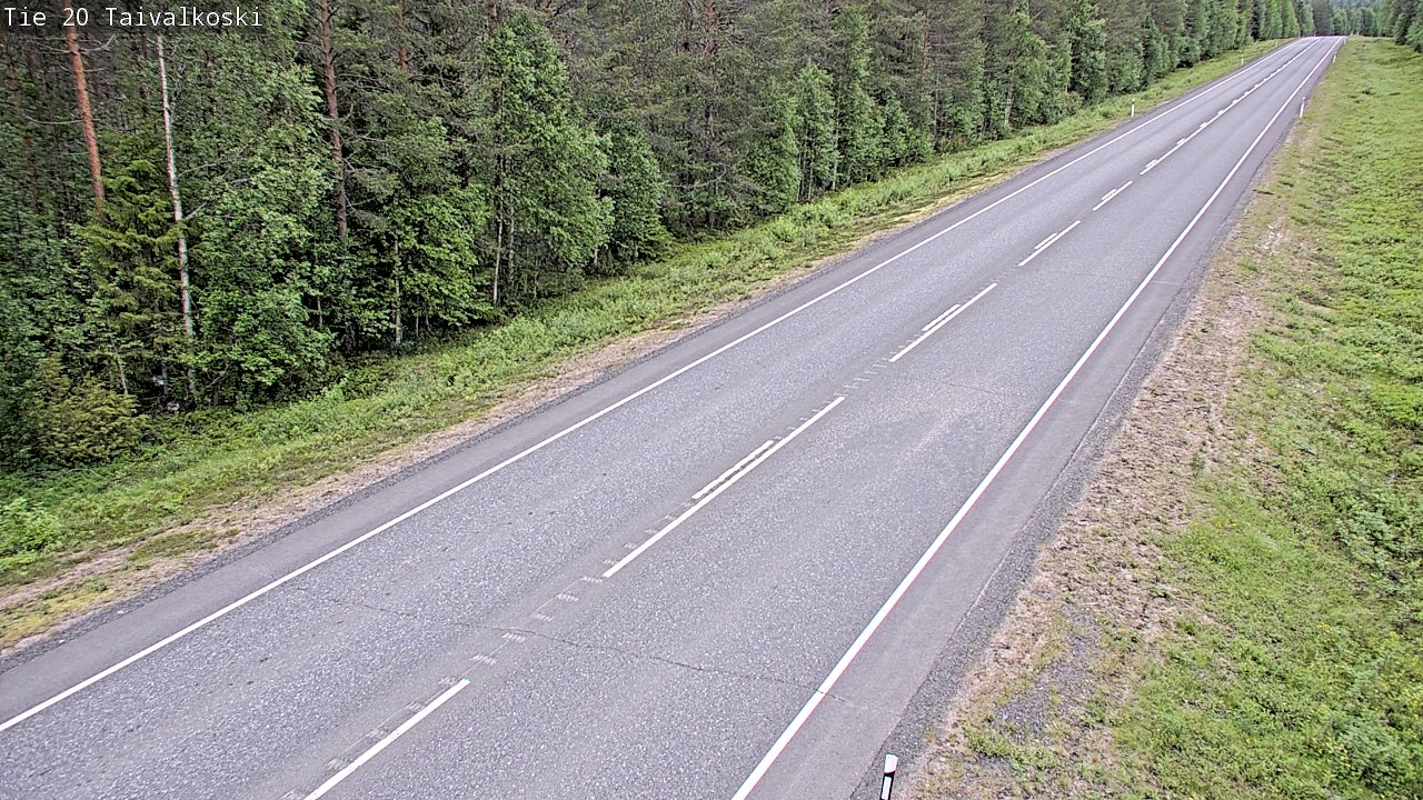 Weather Camera Image Väg 20 Taivalkoski, Taivalkoski, Pohjois-Pohjanmaa
