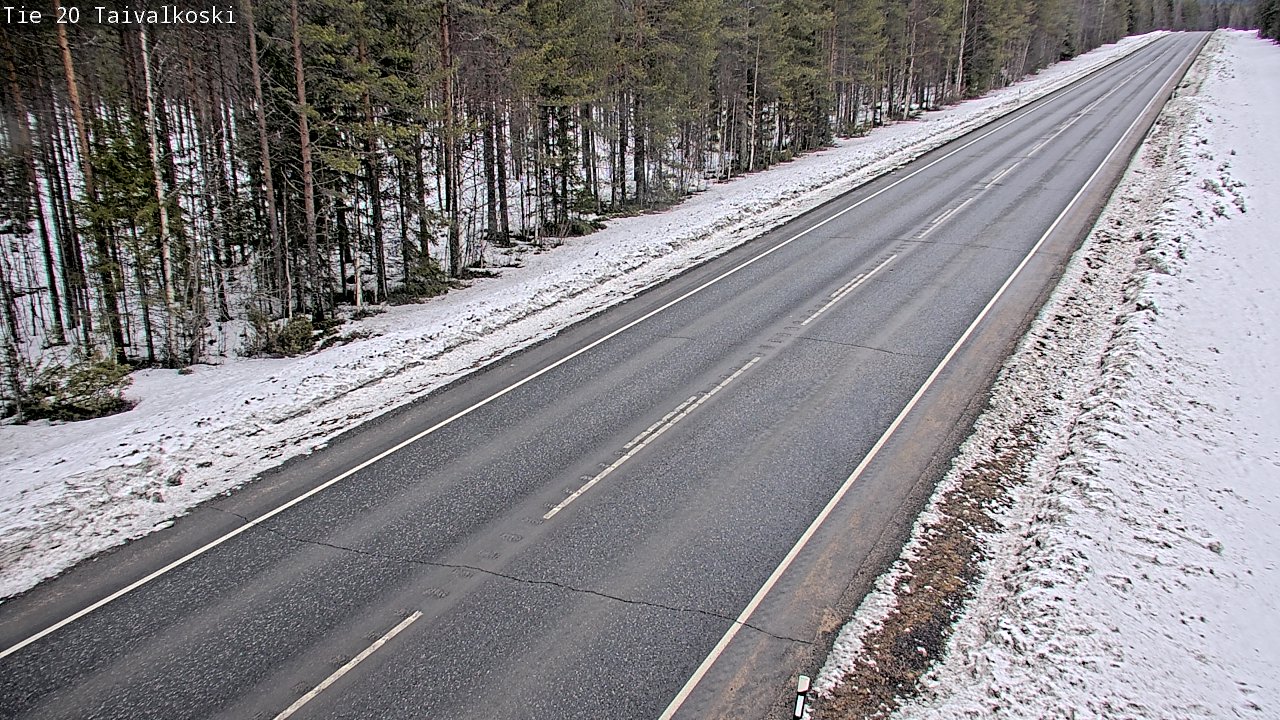 Weather Camera Image Väg 20 Taivalkoski, Taivalkoski, Pohjois-Pohjanmaa