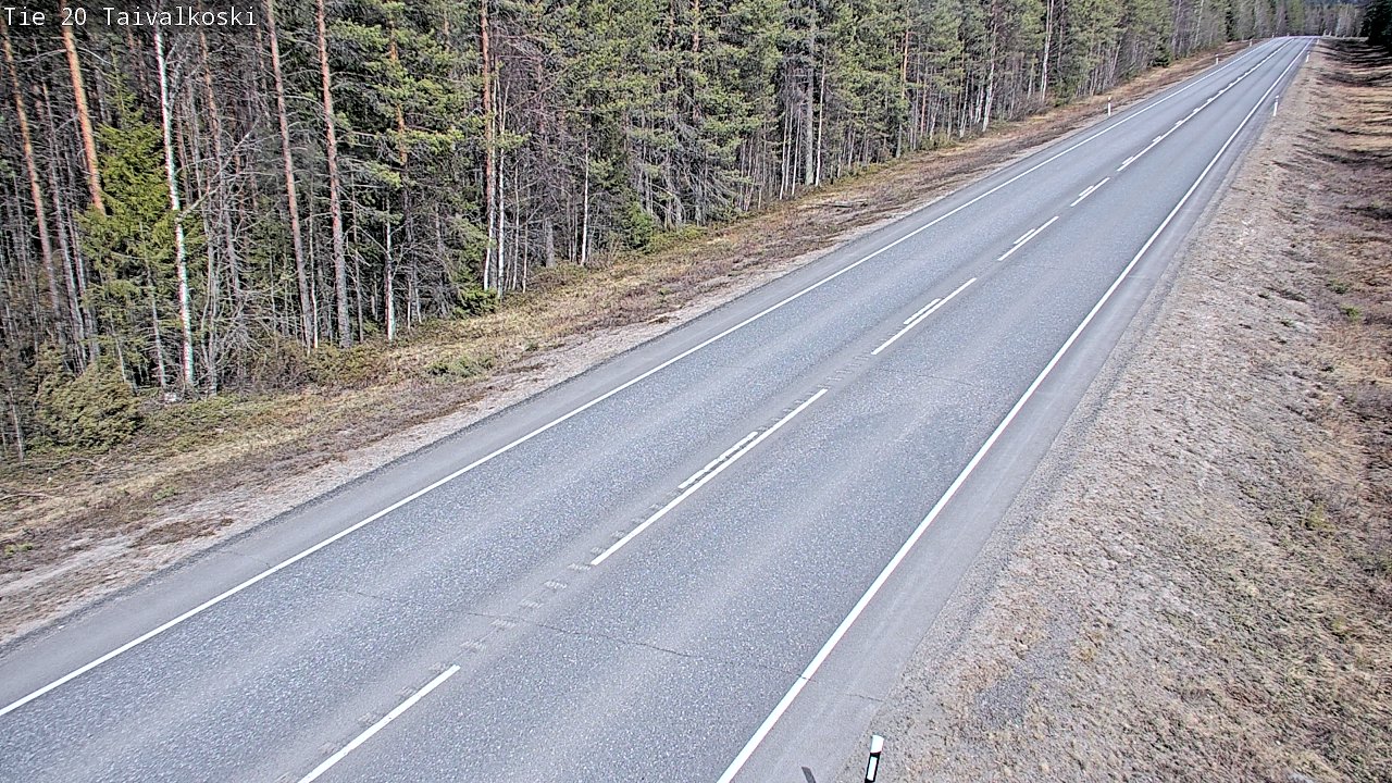 Weather Camera Image Väg 20 Taivalkoski, Taivalkoski, Pohjois-Pohjanmaa